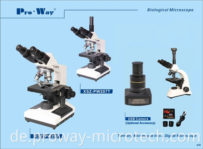 40x-1000x LED SEIDIENDOPF Trinokulares biologisches Mikroskop (XSZ-PW207T)